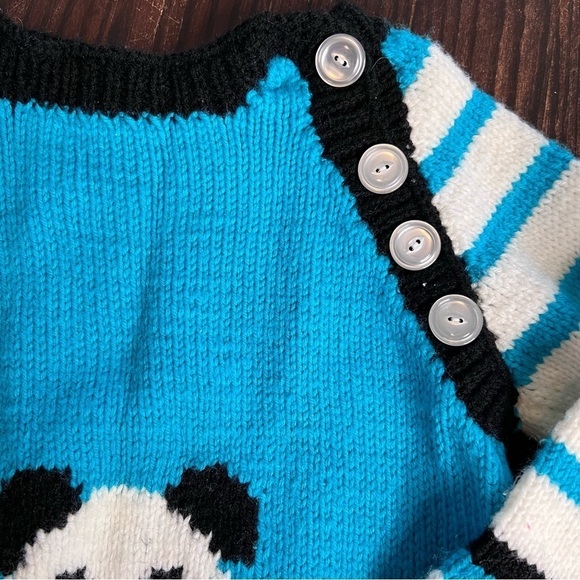 Vintage Handknit Panda Bear Sweater - Picture 3 of 11